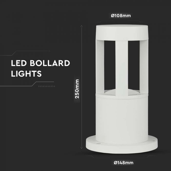 10W LED WALL LIGHT 4000K WHITE BODY 25CM HEIGHT