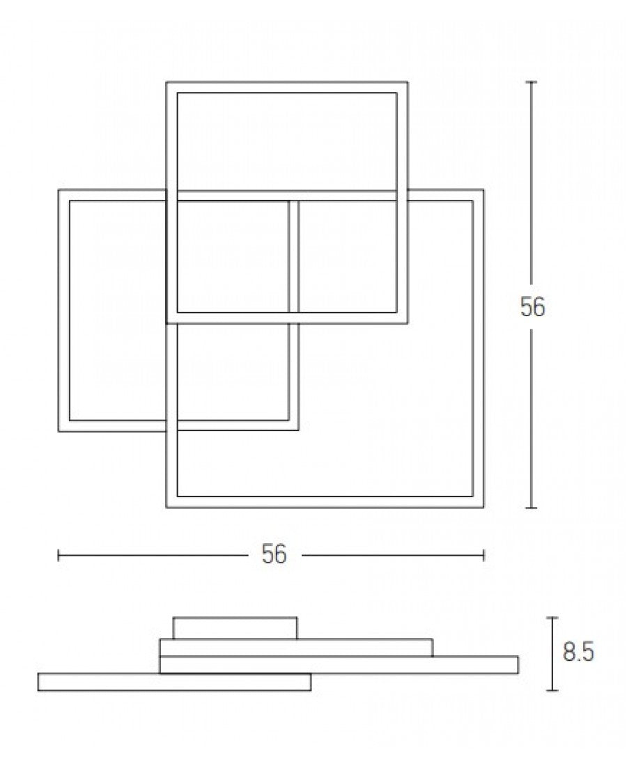 CEILING LIGHT 48W 3000K ALUMINIUM&ACRYLIC