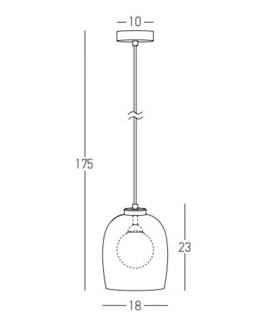 PENDANT LIGHT G9 SMOKE-OPAL GLASS