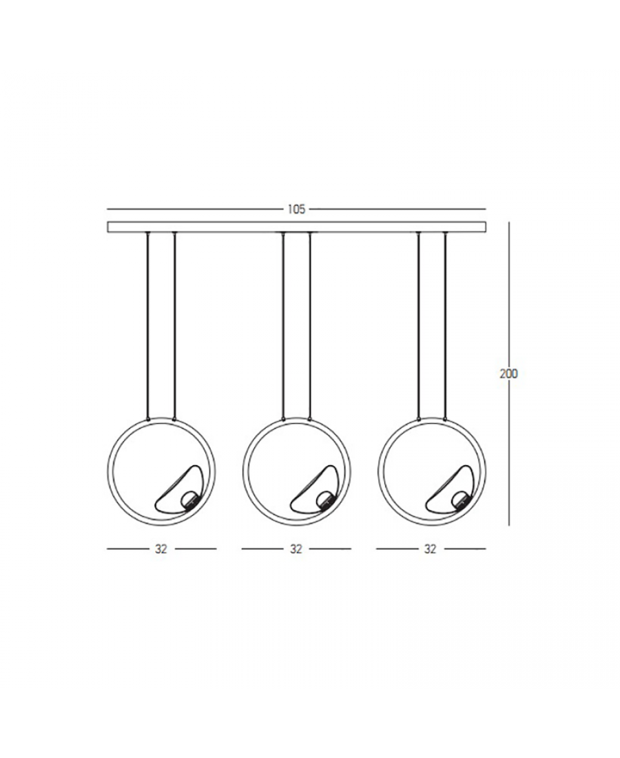 LINE LED LIGHT 21W 3000K ALUMINIUM-GLASS GOLD