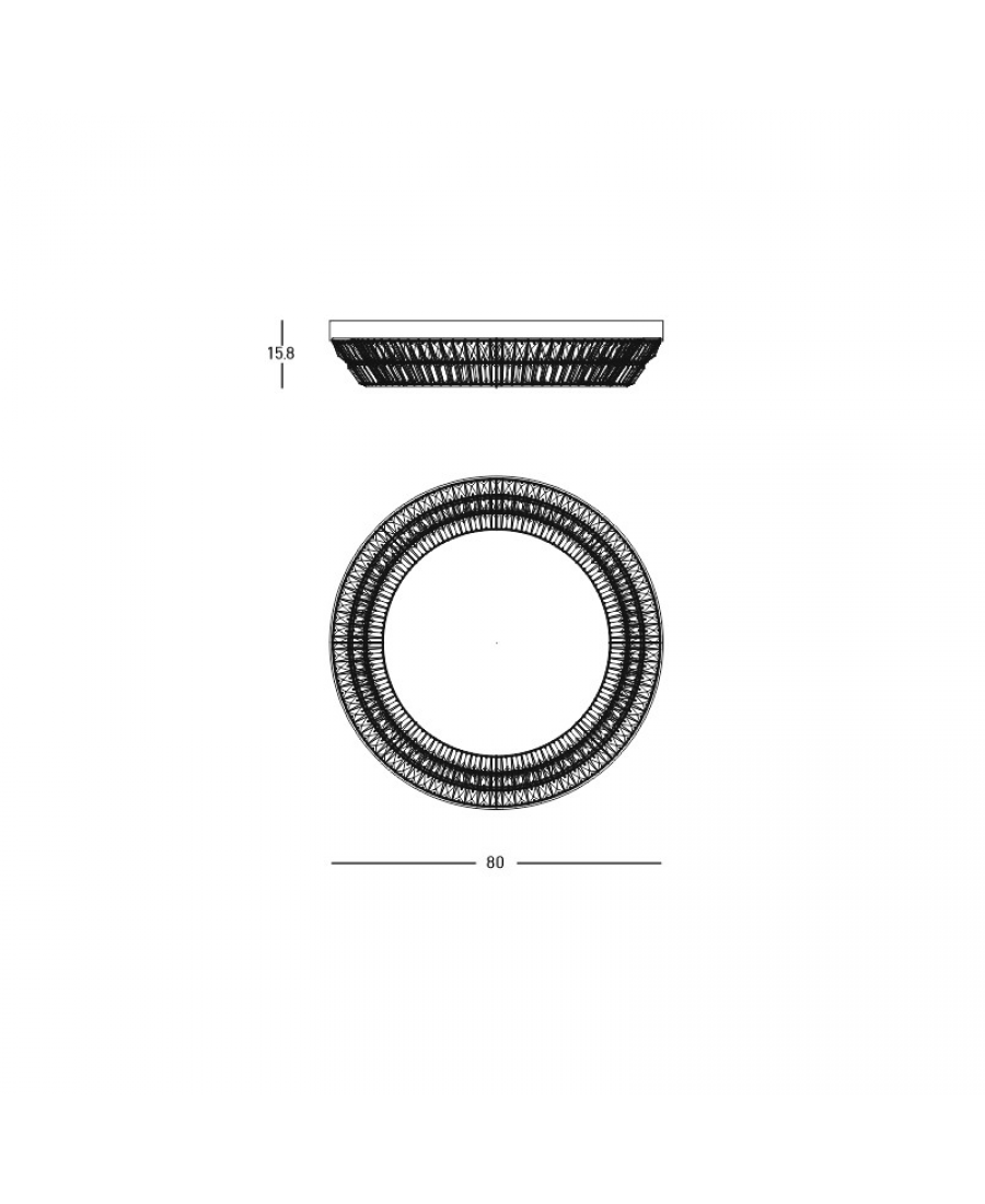 CEILING LED LIGHT 3000K METAL-CRYSTAL ANTIQUE BRASS