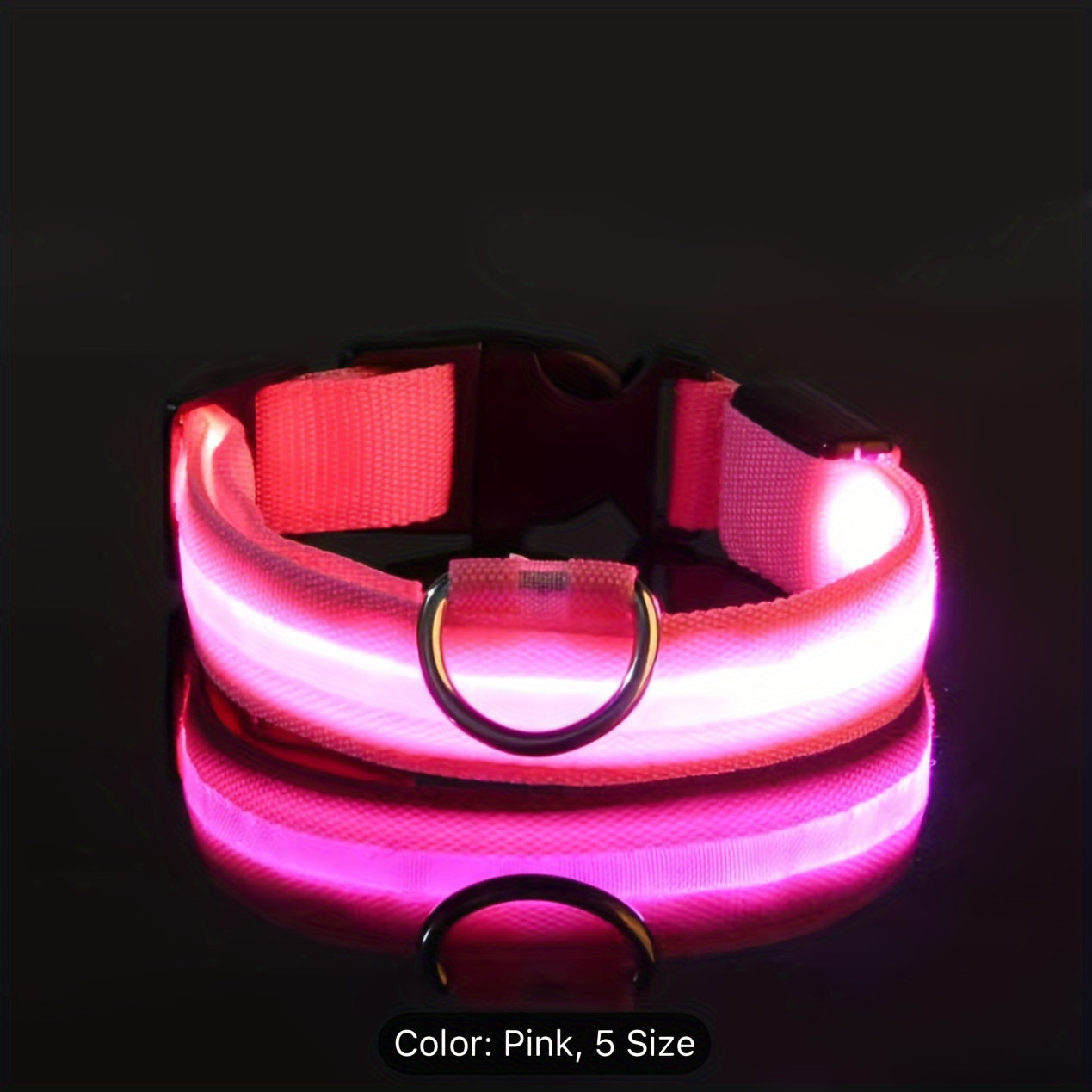 LED Glow-In-The-Dark Pet Collar For Small And Medium Dogs - Keep Your Pet Safe And Visible During Night Walks