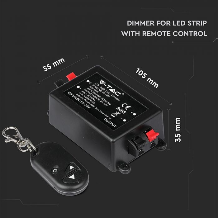 96W DIMMER FOR LED STRIP WITH REMOTE CONTROL