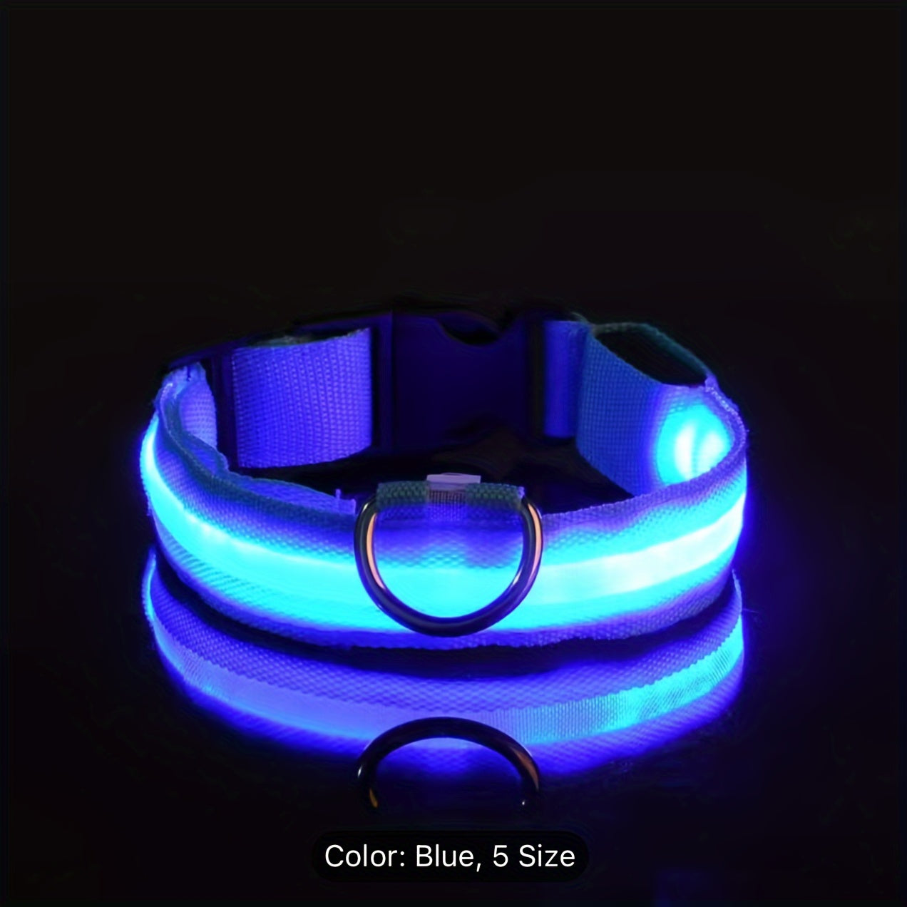 LED Glow-In-The-Dark Pet Collar For Small And Medium Dogs - Keep Your Pet Safe And Visible During Night Walks