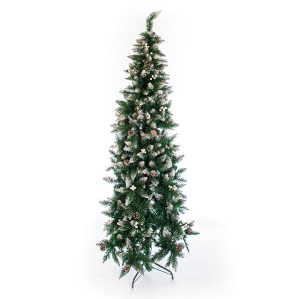 SNOWY FIR, BUCHAREST, WITH WHITE BERRY, 210CM