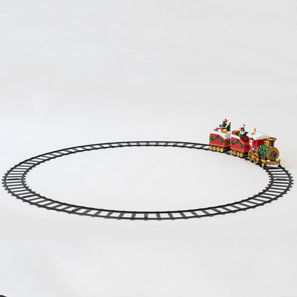 TRAIN WITH RAILS, WITH MUSIC AND MOVEMENT, 2 LED, BATTERY OPERATED, TRAIN 50CM, RAILS Φ115CM