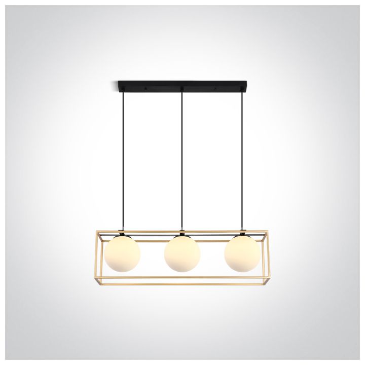 Nordic LED 3xE14 Metal/Glass 100-240V Brass