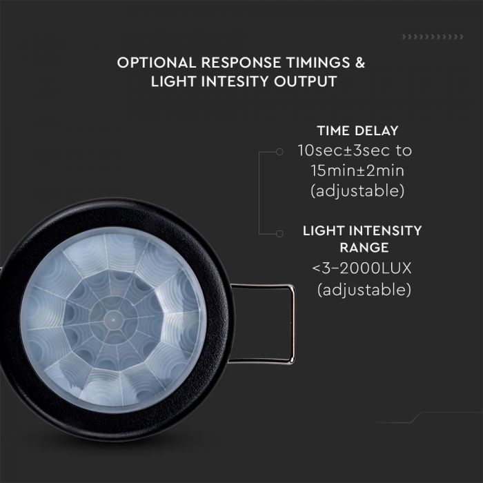PIR CEILING SENSOR-BLACK BODY (MAX:400W LED)