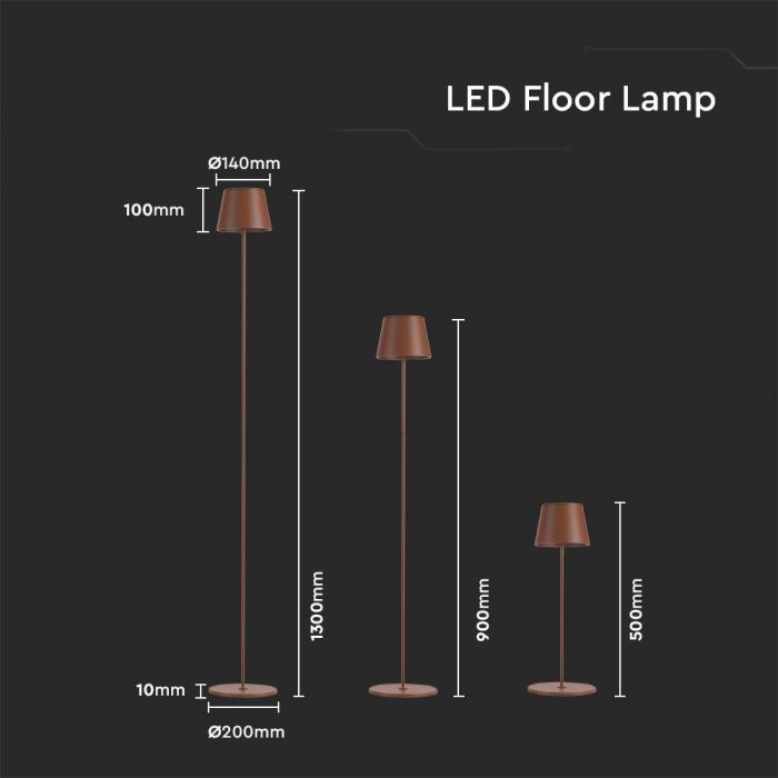 4W LED Floor Lamp Corten Body 3000K IP54