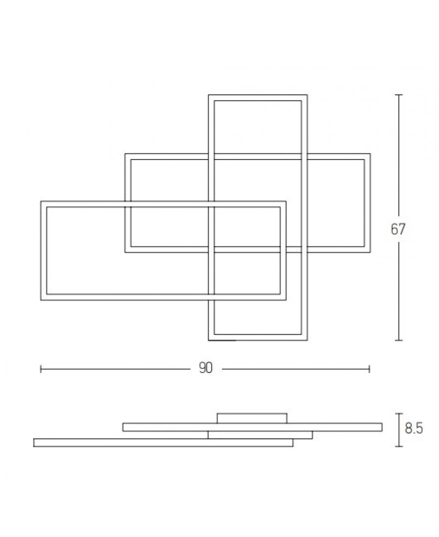 CEILING LIGHT 52W 3000K ALUMINIUM&ACRYLIC GOLDEN LEAF