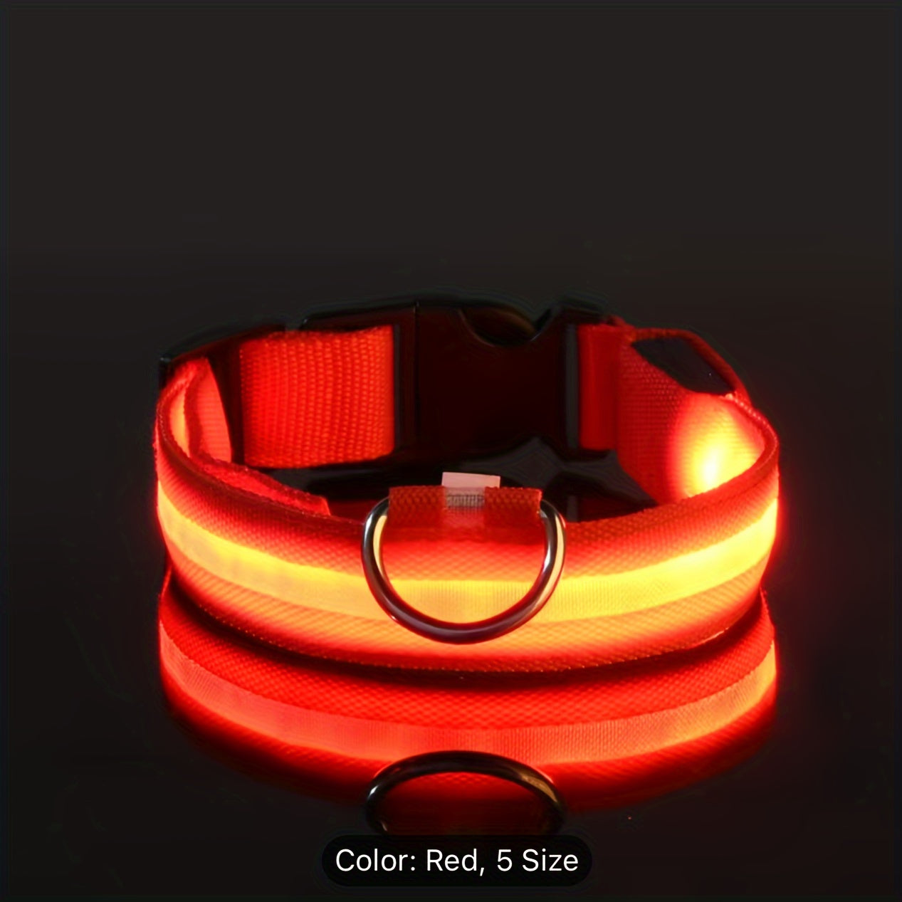 LED Glow-In-The-Dark Pet Collar For Small And Medium Dogs - Keep Your Pet Safe And Visible During Night Walks