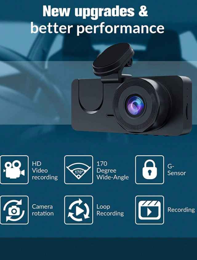Lens 1080P Car Dashcam 2 Inch Mini Car Black Box G-Sensor Video Recording With 32G Memory Card
