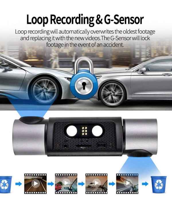 Kg330 Driving Recorder 2.0-inch Ips Screen With Gps Track Hd Three-recorder