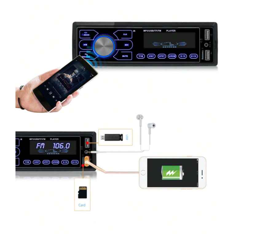 MP3 Multimedia Player Fm Aux SD Colorful Auto Stereo Car Radio