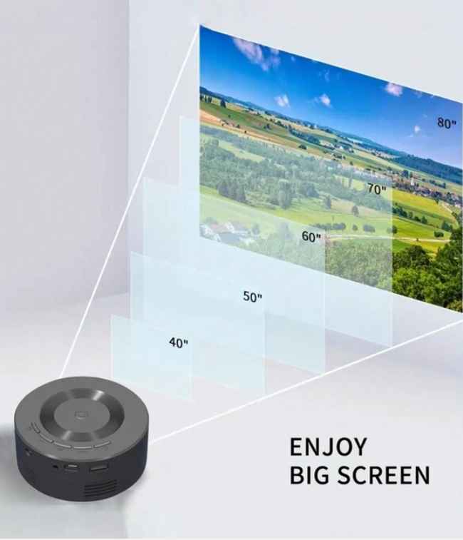 1080P portable mini projector with built-in speaker