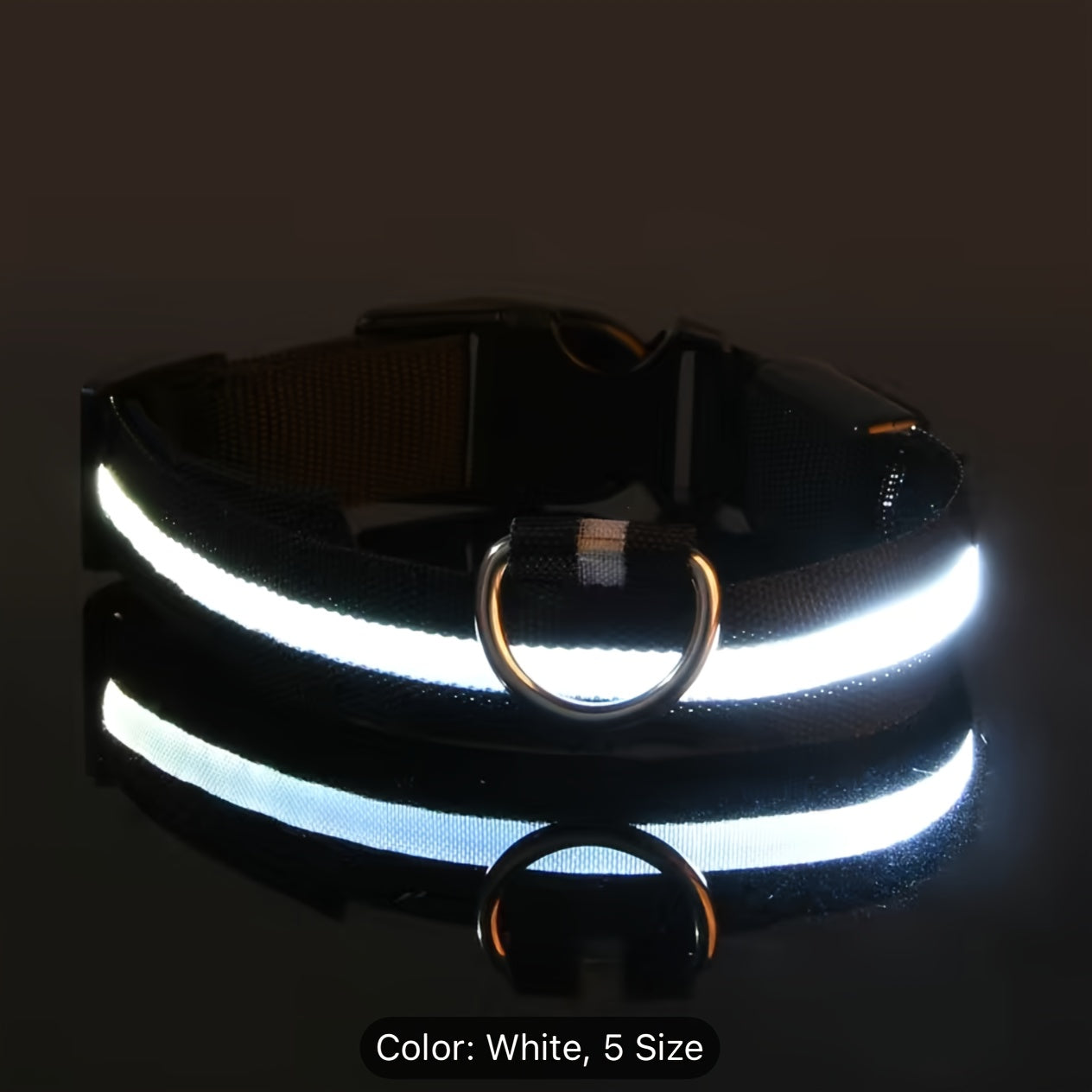 LED Glow-In-The-Dark Pet Collar For Small And Medium Dogs - Keep Your Pet Safe And Visible During Night Walks