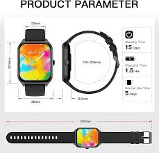 Smart Watch, 1.96-Inch HD Touch Screen Smartwatch with Text and Call, Heart Rate, Blood Oxygen, and Activity Trackers - Compatible with iPhone and Android, IP68 Waterproof,n