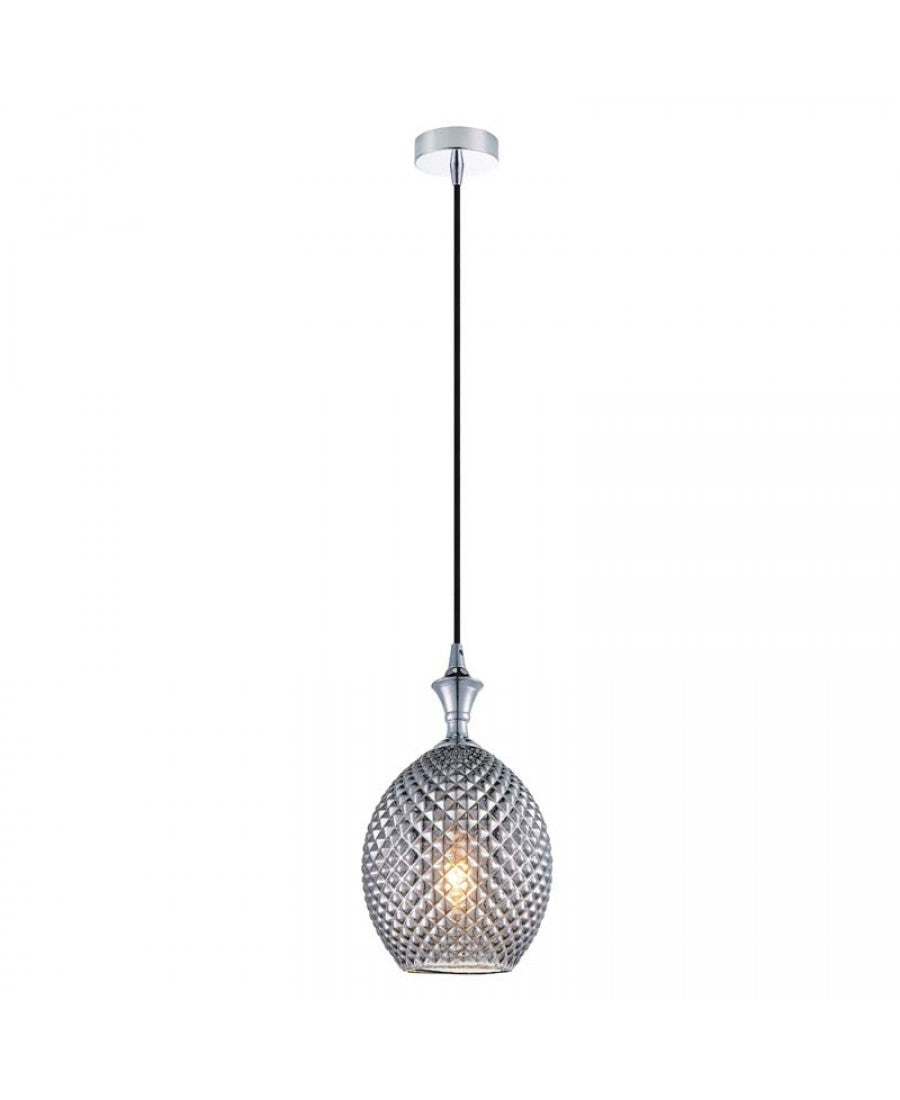 PENDANT LIGHT 1XE27 GLASS SMOKE GRAY
