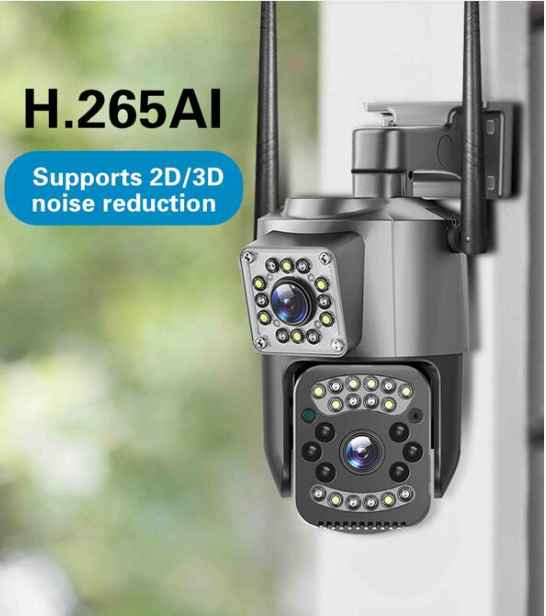 Reletech 1pc 4K Surveillance Camera Outdoor, 8X Optical Zoom, 4MP & 4MP Dual-Lens Outdoor Security Camera, Support 2D/3D noise reduction, 360 Degree Pan/Tilt/Zoom Security Camera System with Motion Tracking, Two-Way Talk, Night Vision