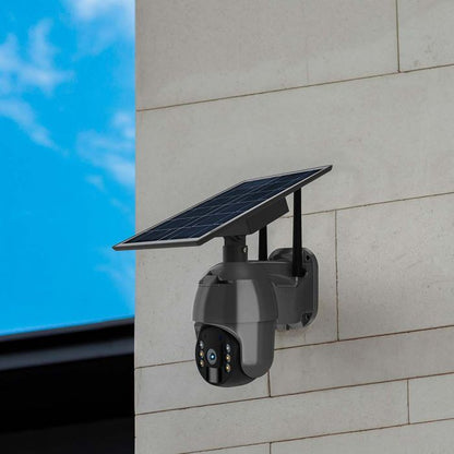 WIFI HD Smart Solar Energy PTZ Camera with Sensor Black Body
