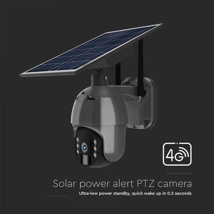 HD Smart Solar Energy PTZ Camera with Sensor Black Body S-4G