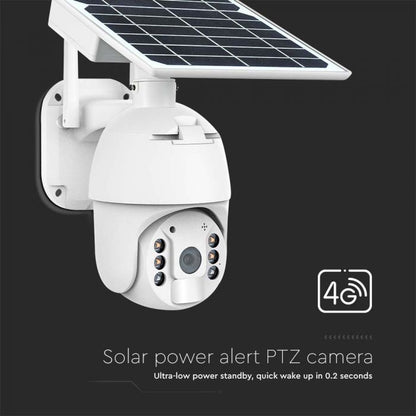 HD Smart Solar Energy PTZ Camera with Sensor White Body WITH 4G