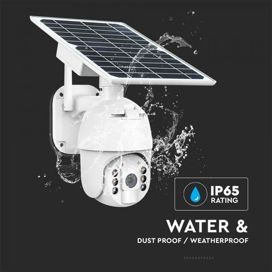 WIFI HD Smart Solar Energy PTZ Camera with Sensor White Body