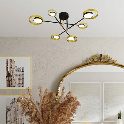 HANGING CEILING LIGHT DOUBLE LED 61W 3CCT 107X21 BLACK/GOLD