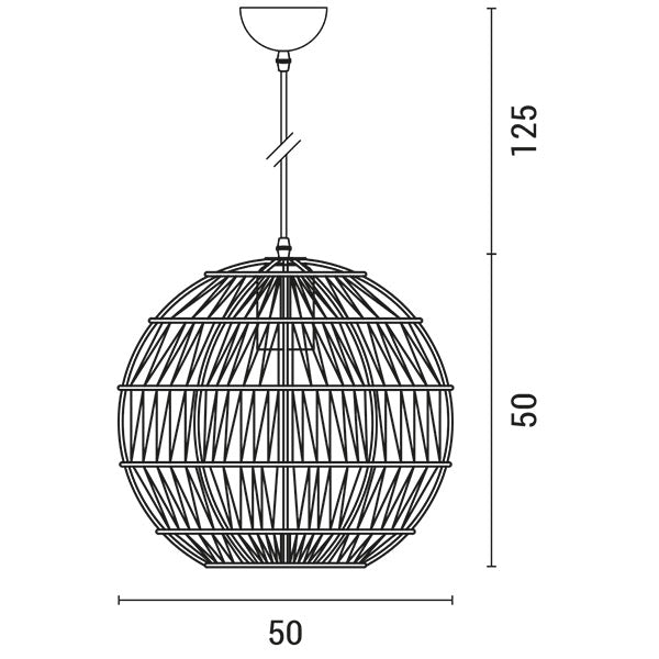 CEILING LIGHT FIXTURE SIMPLE Ε27 MAX40W Φ50X50CM WHITE ROPE