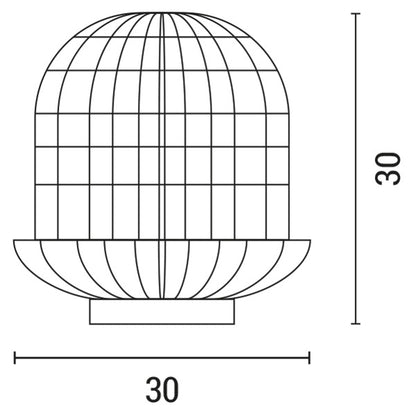 TABLE LAMP E27 BASE WOOD & RATTAN Φ29X30 BEIGE