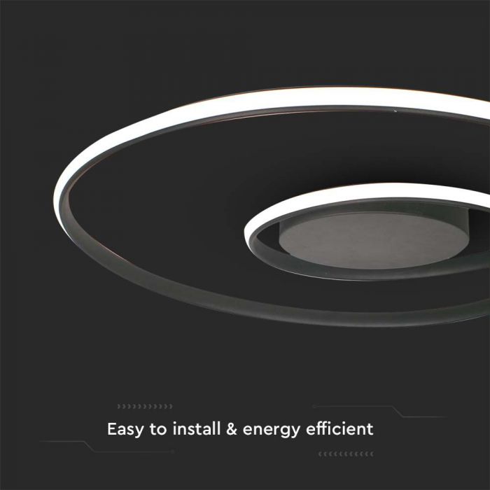 48W LED METAL CEILING LAMP D600xH50MM 3000K BLACK BODY TRIAC DIMMABLE