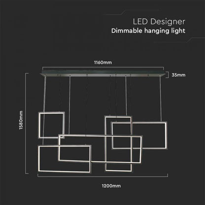 45W LED DECORATIVE HANGING LIGHT L120xH50xH160CM 3000K BLACK BODY