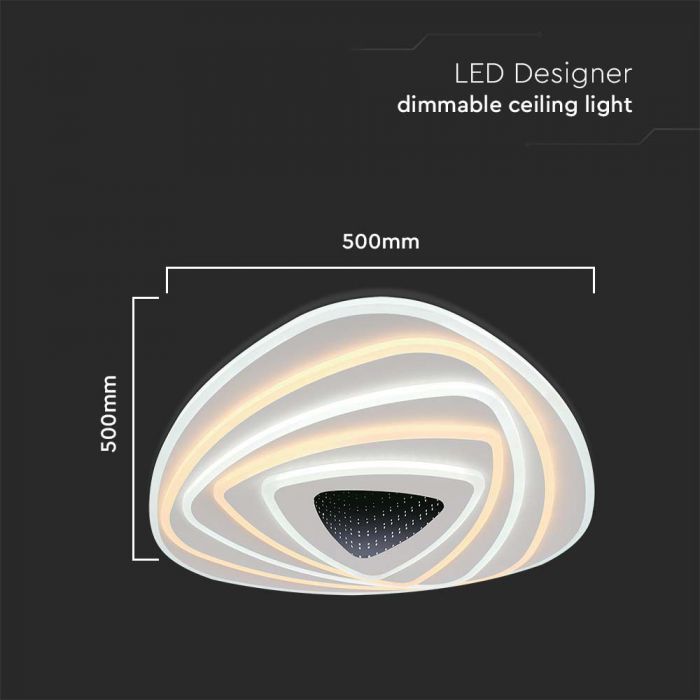 120W LED SMART DECORATIVE CEILING LAMP 51x50x7CM 3IN1 DIMMABLE+REMOTE CONTROL