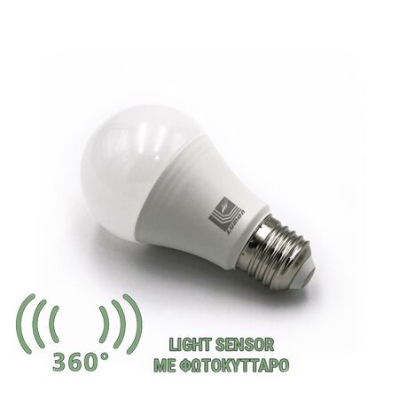 Led A60 E27 8W day/night sensor 3000k