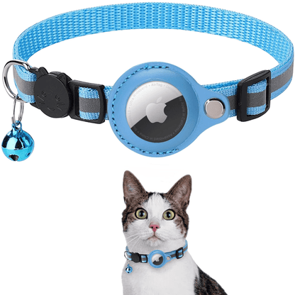 Reflective Cat Collar For Airtag, Pet Tracker Protective Cover, Adjustable Cat Collar With Breakaway Safety Buckle And Bell Ring For Kitten Puppy