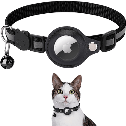 Reflective Cat Collar For Airtag, Pet Tracker Protective Cover, Adjustable Cat Collar With Breakaway Safety Buckle And Bell Ring For Kitten Puppy
