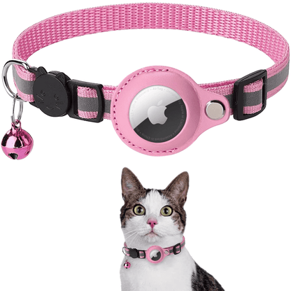 Reflective Cat Collar For Airtag, Pet Tracker Protective Cover, Adjustable Cat Collar With Breakaway Safety Buckle And Bell Ring For Kitten Puppy