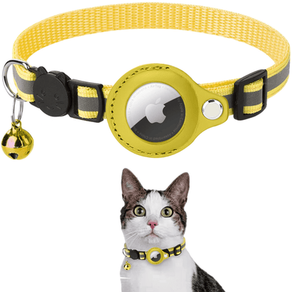 Reflective Cat Collar For Airtag, Pet Tracker Protective Cover, Adjustable Cat Collar With Breakaway Safety Buckle And Bell Ring For Kitten Puppy