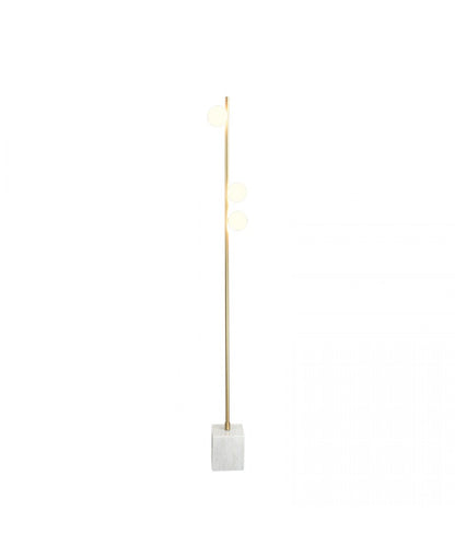 FLOOR LAMP GOLD METAL- WHITE MARBLE