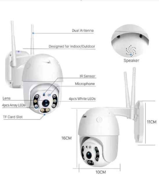 Reletech 1pc US Plug Security Camera Outdoor, WiFi IP