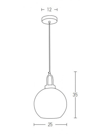 PENDANT LIGHT GLASS 1XE27 MAX 40W