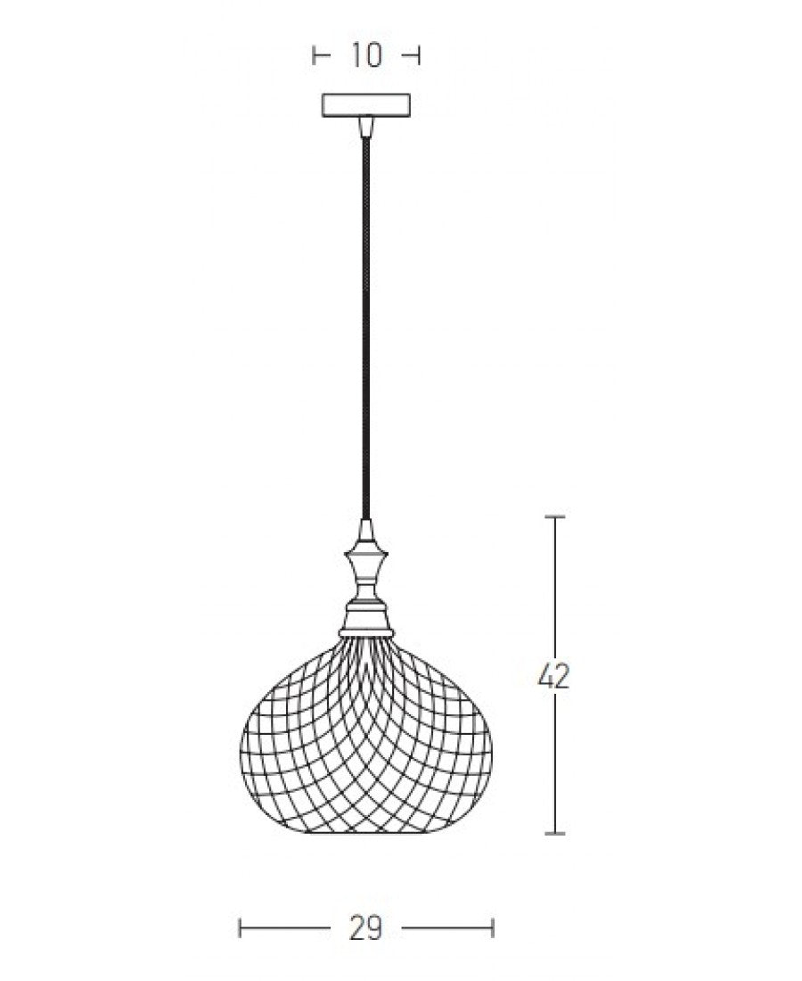 PENDANT LIGHT 1XE27 GLASS SMOKE GRAY