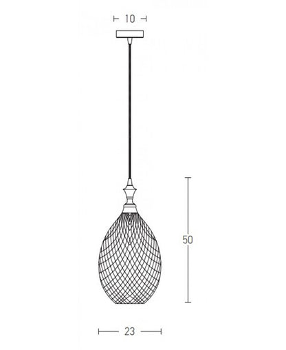 PENDANT LIGHT 1XE27 GLASS SMOKE GRAY