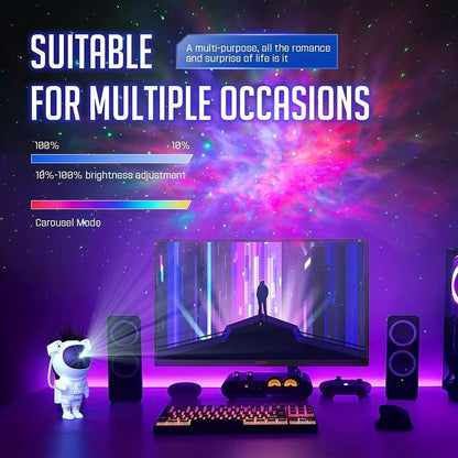pc Astronaut Star Projector, Remote Control Spaceman Night Light With Timer, For Gaming Room, Home Theater, Bedroom