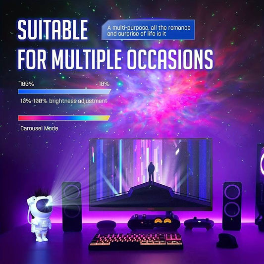 pc Astronaut Star Projector, Remote Control Spaceman Night Light With Timer, For Gaming Room, Home Theater, Bedroom