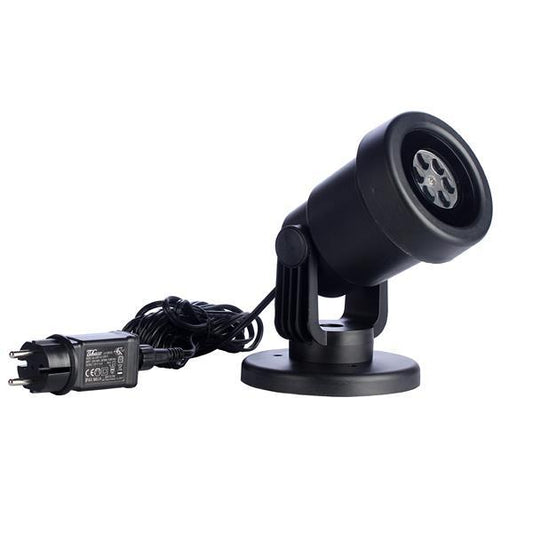 LED PROJECTOR, WITH PROGRAMM, WITH COLORED CHRISTMAS DESINGS "LET IT SNOW", 11,8X10,2X40CM, IP44
