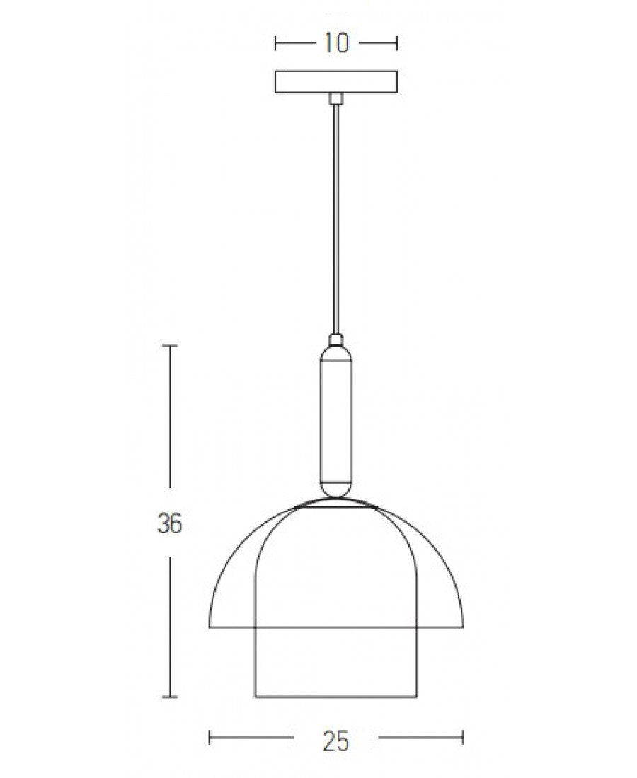 GLASS PENDANT LIGHT E 27 MAX 40W GLASS SMOKY