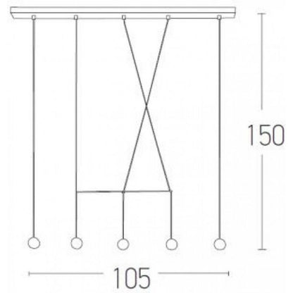 Five-Light Ceiling Light Led Rail Black 1909