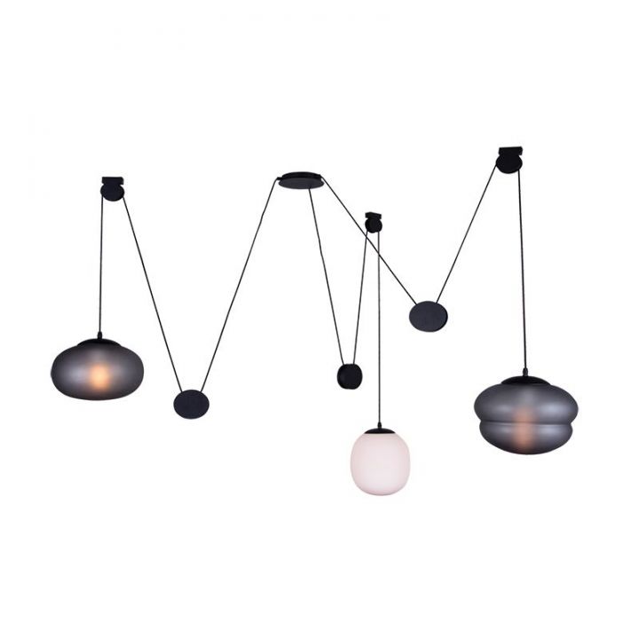Three-Light Ceiling Lamp Glass Matte Black 20269 SKU: