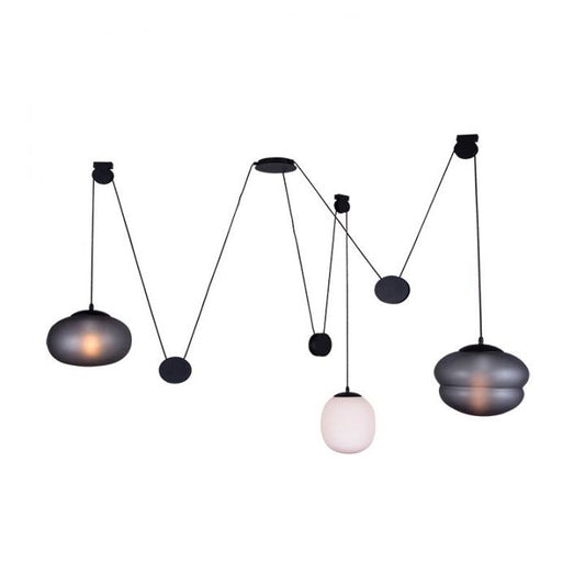 Three-Light Ceiling Lamp Glass Matte Black 20269 SKU:
